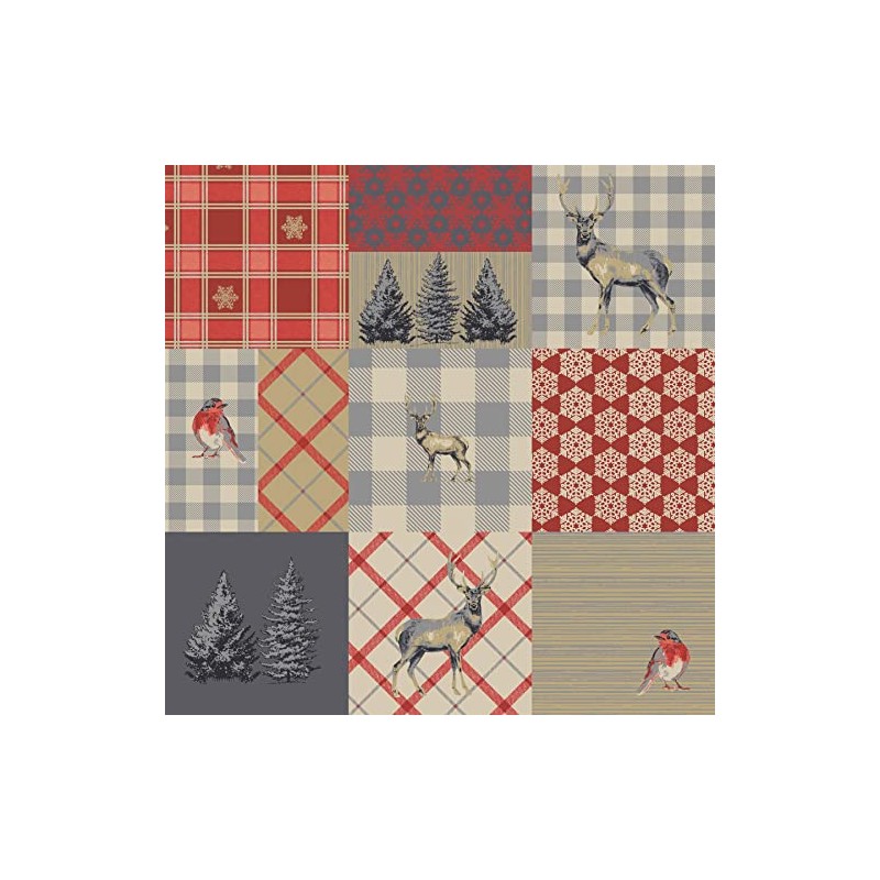 K Collection Winter Patchwork Duvet Cover - Christmas Patchwork Design