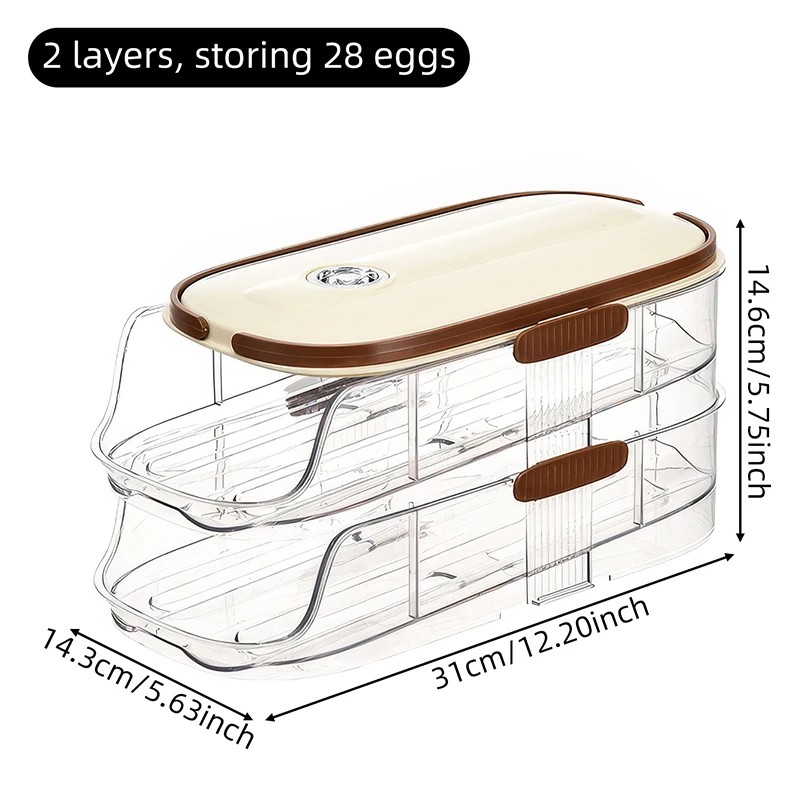 Automatic Rolling Egg Storage Box – Refrigerator Egg Organizer Rack