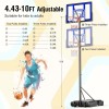 Unbranded 44 Inch Backboard Adjustable Basketball Hoop Outdoor 10FT Portable