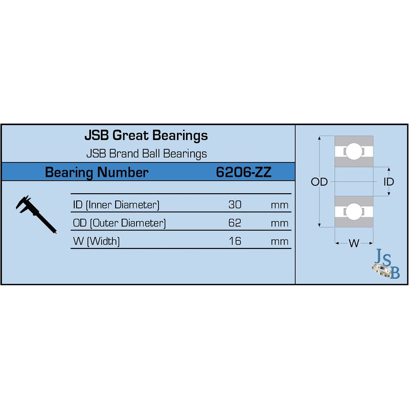 6206-ZZ Two Side Metal Shield Ball Bearing 30x62x16 6206 2Z