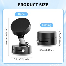 Ninnyi Vacuum Magnetic Phone Holder, Portable Vacuum Suction Magnetic Phone Stand for Car, Gym, Shower, Foldable & Retractable