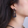 Dervivea Acrylic Geometric Dangle Earrings Chunky Square Statement Earrings Gold