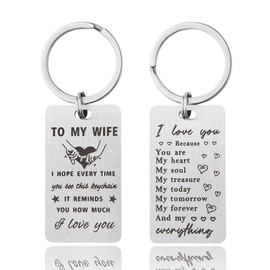 Wife Birthday Valentines Gifts for Her Wifey Wife Keyring Gifts for Wife Anniversary Wedding Gifts for Wife Wifey Romantic Retirement Gifts for Wife I Love My Wife Gifts for Women Wifey Wife Keychain