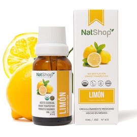 NATSHOP | Aceites Esenciales - Aceite Limón para Difusor de Aceites Esenciales y Cuidado Personal | Aromatizante para Hogar Natural Aromaterapia Humidificador - Variedad de Aromas Skin Care 15ml