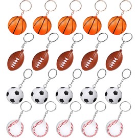 20 Pack Mini Sports Ball Keychains - Fun Fidget Toys for Kids