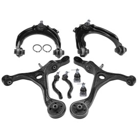 A-Premium Set of 8, Front Upper Lower Control Arm, Lower Ball Joint, Outer Tie Rod End, Compatible with Honda Accord 2003-2007, Acura TSX 2004-2008