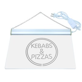 Multi Color i588-c Kebabs & Pizzas Shop Pizza Cafe Neon LED Sign with Remote Control, 20 Colors, 19 Dynamic Modes, Speed & Brightness Adjustable, Demo Mode, Auto Save Function