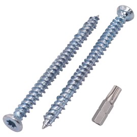 SKIR'CO (Pack of 10) Concrete Screws Galvanised 7.5 x 92mm Countersunk Masonry Screws Frame Fixing Screw