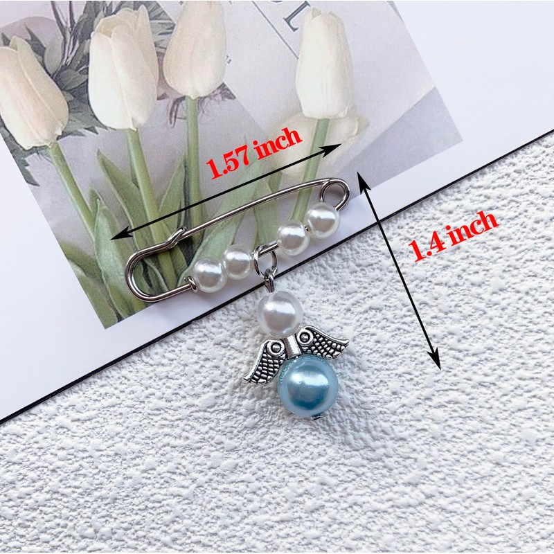 Honaer Something Blue Angel Charm for Bride to Be, Bridal
