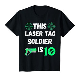 Laser Tag 10 Years Old Laser Tag 10th Birthday Party T-Shirt