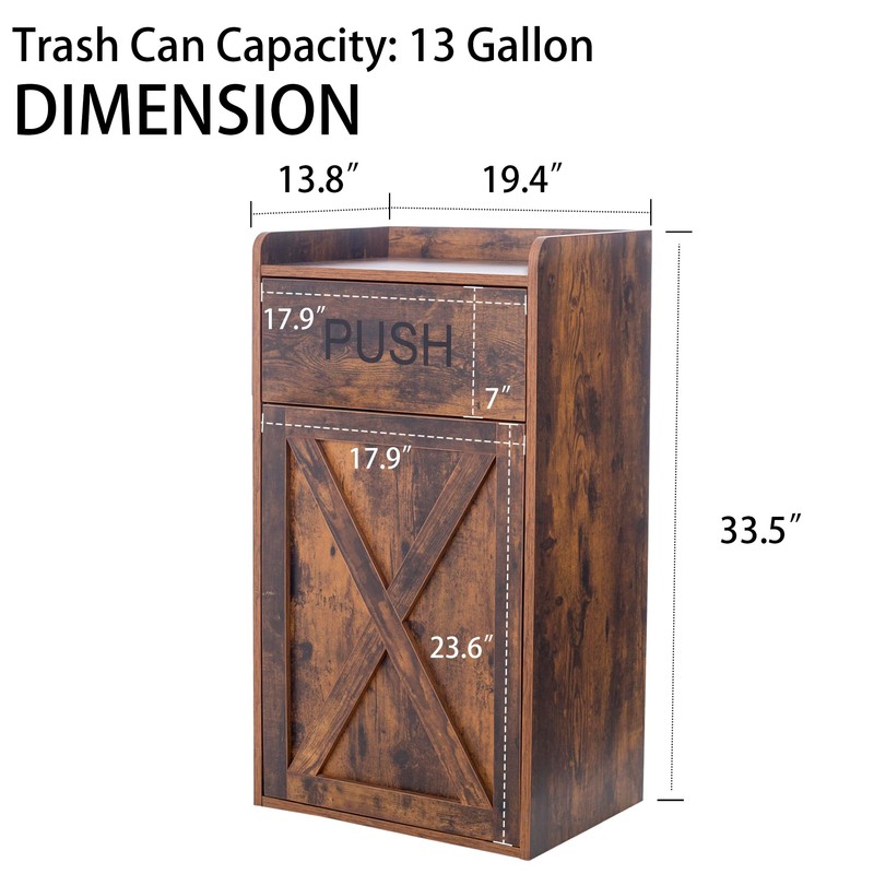 TDLEAYYD 13 Gallons Tilt Out Trash Cabinet, Hidden Trash Can