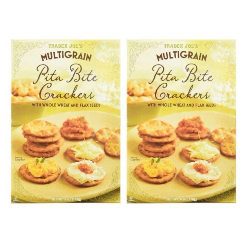 Trader Joe's 2 Packs Trader Joe's Multigrain Pita Bite Crackers