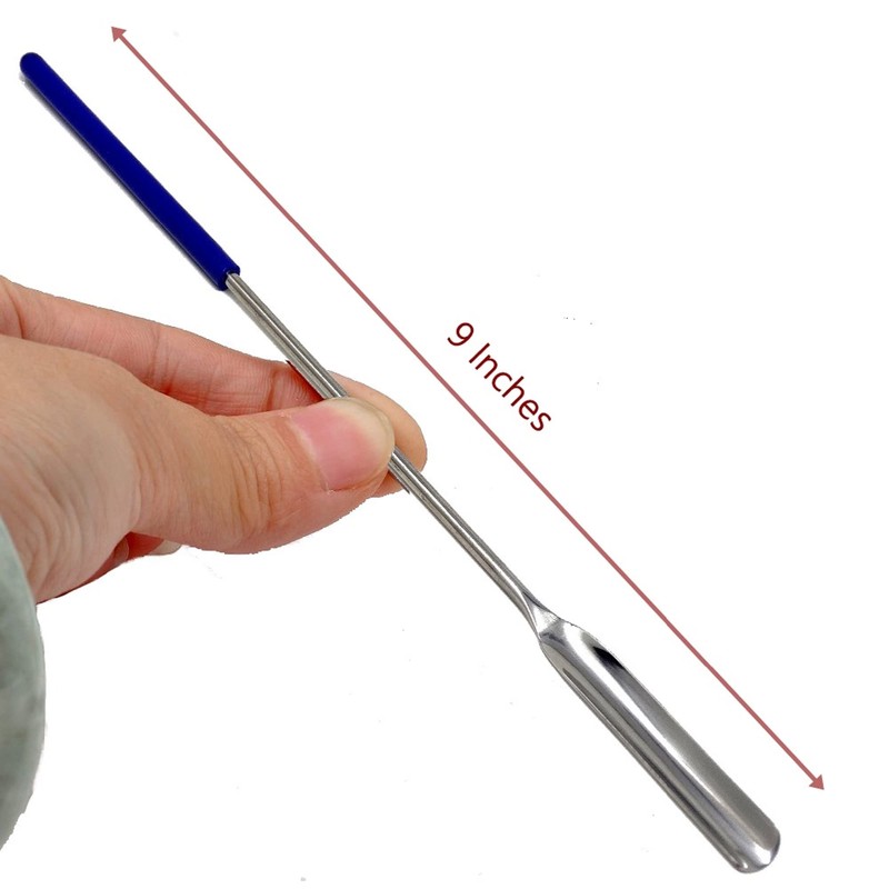 A2Z-VL003 Stainless Steel Micro Lab Scoop Half Rounded Spoon Spatula