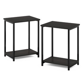 Furinno Simplistic Metal Frame End Table, 2-Pack, Espresso