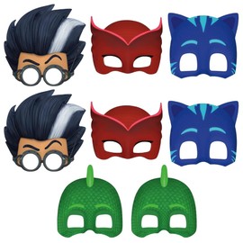 Unique Assorted Colors PJ Masks Party Masks (8 Count) - Ideal for Themed Parties & Superhero Fans