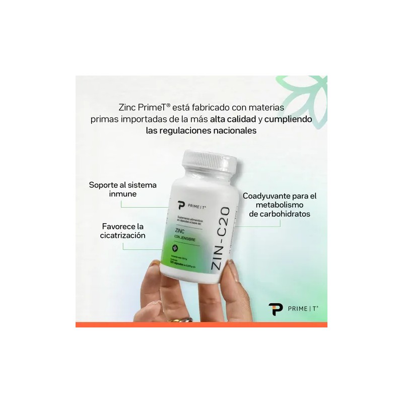 Zinc Suplemento Zin C20 Primet 120 Cápsulas