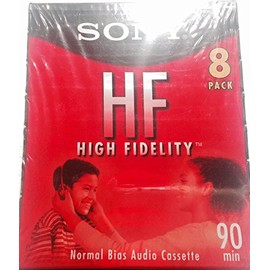 Sony SON8C90HFL 90-Minute HF Recorders 8-Brick Pack Normal Bias Audio High Fidelity Cassettes