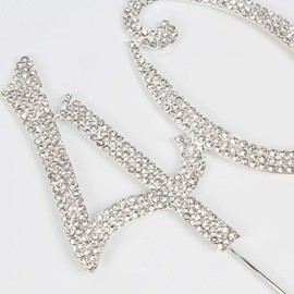 Hatcher lee Bling Crystal 40 Birthday Cake Topper - Best Keepsake | 40th Party Decorations Silver