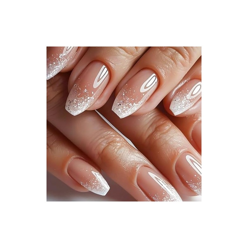 ewku 24 Pcs Press on Nails Almond