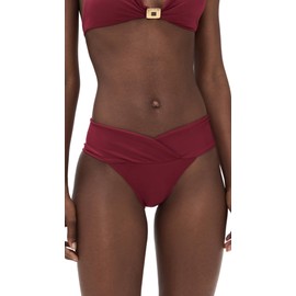 ViX Paula Hermanny Women's Solid Beta Bikini Bottoms, Red, M