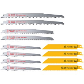 Hanida 12 Pack Reciprocating Saw Blades Metal, Wood Pruning Saw Blades for Reciprocating/Sawzall Saws, BI-M42 Sawzall Blades for Metal & Wood Cutting, 9 Inch, 8 Inch, 6 Inch Pruner Saw Blades Set