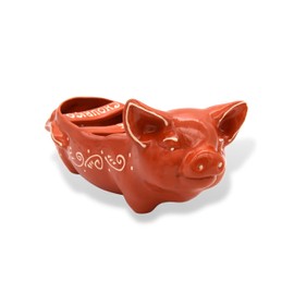 Traditional Portuguese Pottery Terracotta Clay Sausage Roaster Pig Made in Portugal