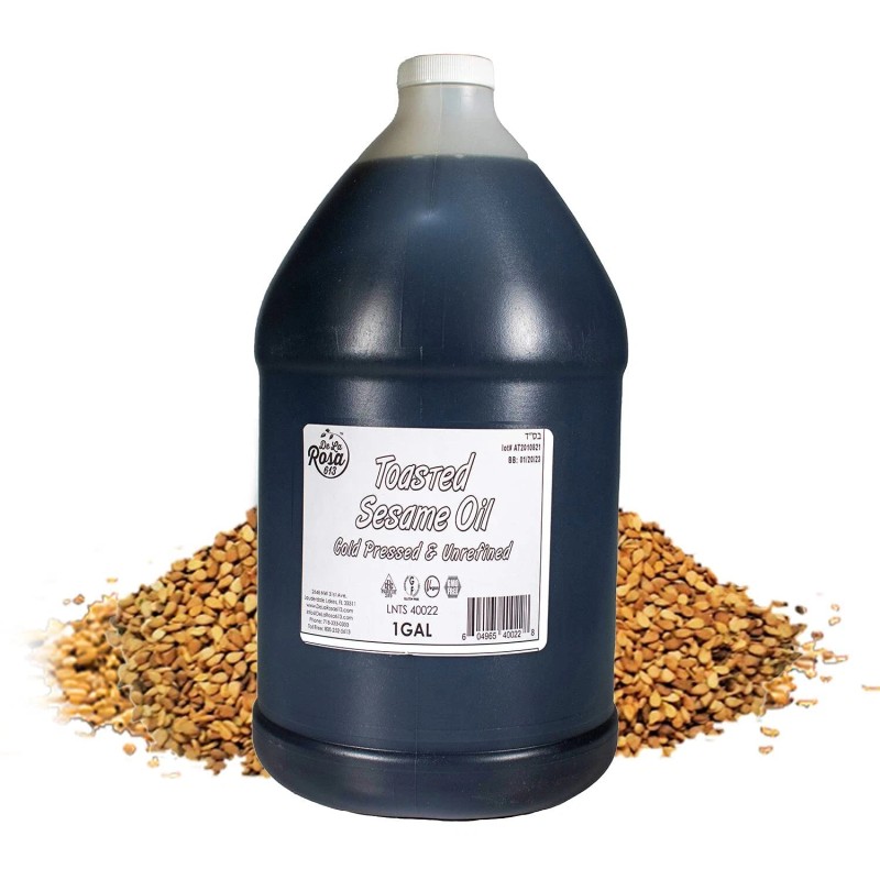 De La Rosa 613 Organic Toasted Sesame Oil, Cold Pressed,Unrefi