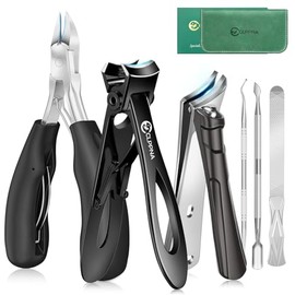 Upgrade Wide Opening Heavy Duty Nail Clippers for Thick Nails for Seniors | Sharp Curved Slanted Nail Cutters with Catcher, Eagle Beak Nipper Ingrown Toenail Clippers Set for Elderly Men Women