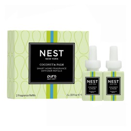 NEST New York Smart Home Fragrance Diffuser Refill Vials, Coconut & Palm - Set of 2 - Designed for NEST x Pura 3 and NEST x Pura 4 Diffusers - Cruelty Free, Vegan - Made in USA