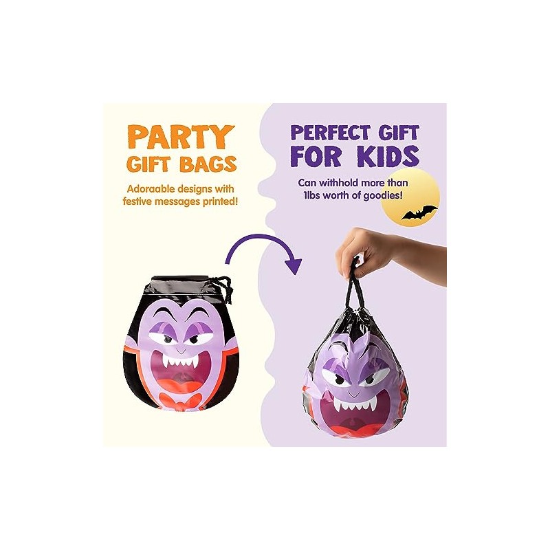 JOYIN - 60 bolsas de regalo con cordón de Halloween,