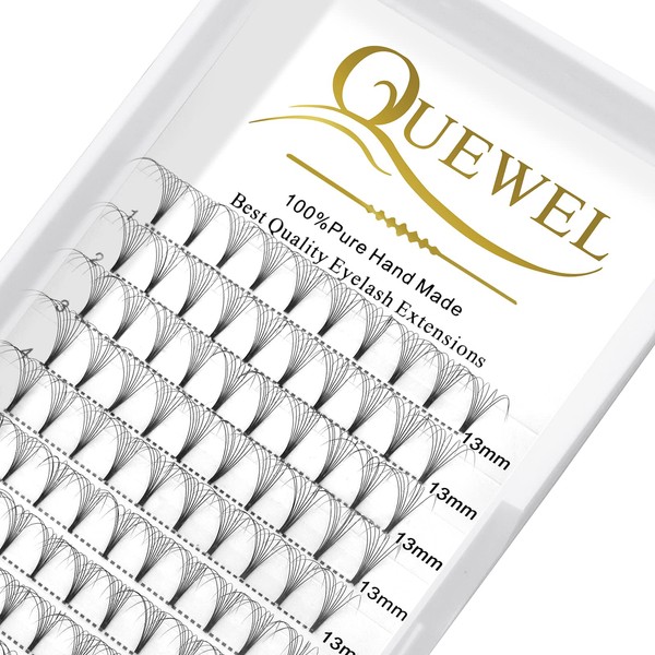 QUEWEL Premade Fans Eyelash Extensions 8D 0.07mm C 13mm Short