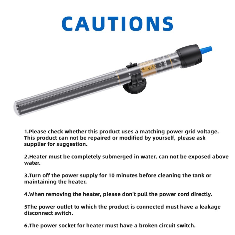 FREESEA 100 Watt Aquarium Fish Tank Heater with Aquarium Submersible