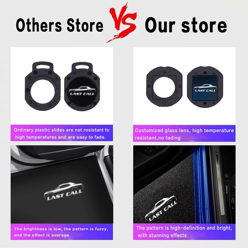 2PCS Never Fade Door Lights Logo for Dodge Challenger 2015-present,