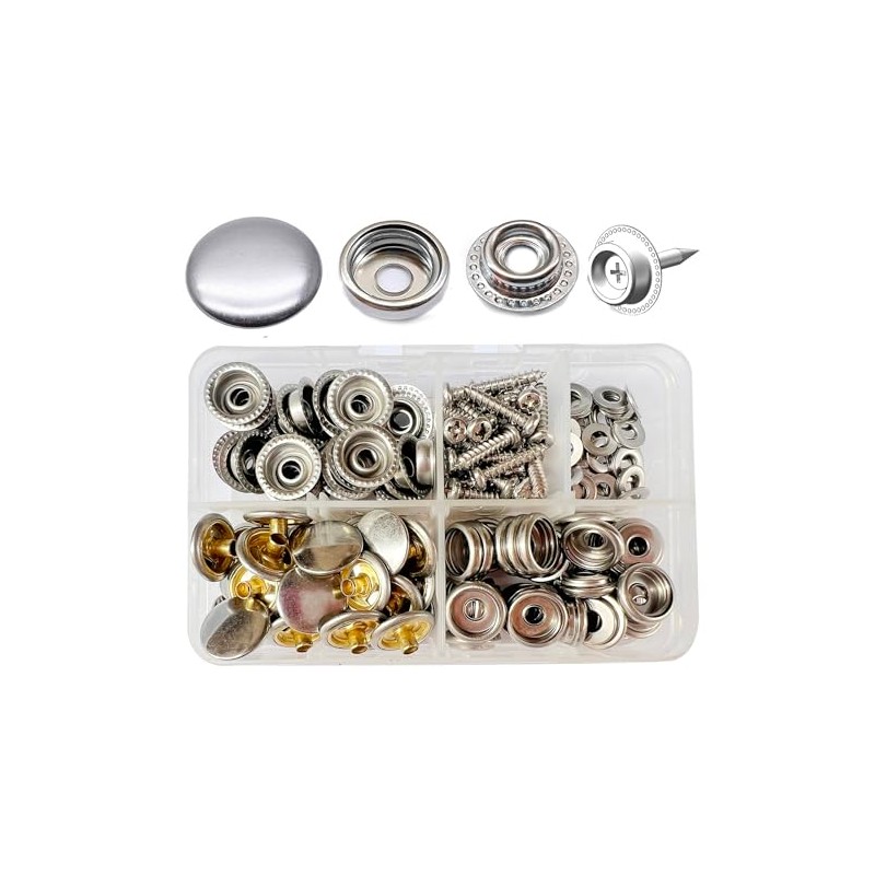 RERI Press Studs with Pliers Set of 40 15 mm