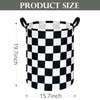 19.7 Inch Round Laundry Hamper Black Check Laundry Basket Fabric