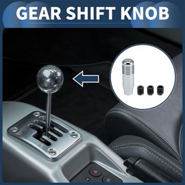 INFINAUTO Car Shift Knob, 8.5cm Universal for Automatic and Manual Vehicle Gear Shifter Knob with 3 Adapter Aluminum Alloy Titanium Tone, 1 Set