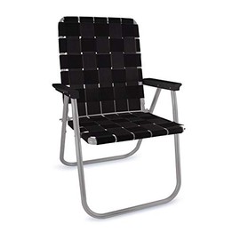 Lawn Chair USA Webbing Chair (Classic, Black with Black Arms)