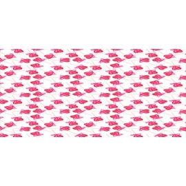 Ambesonne Valentine's Day Pencil Pen Holder, Romantic Style Watercolor Design Heart Shaped Lollipops with Bows, Ceramic Pencil Holder for Desk Office Accessory, 3.6" X 3.2", White and Multicolor