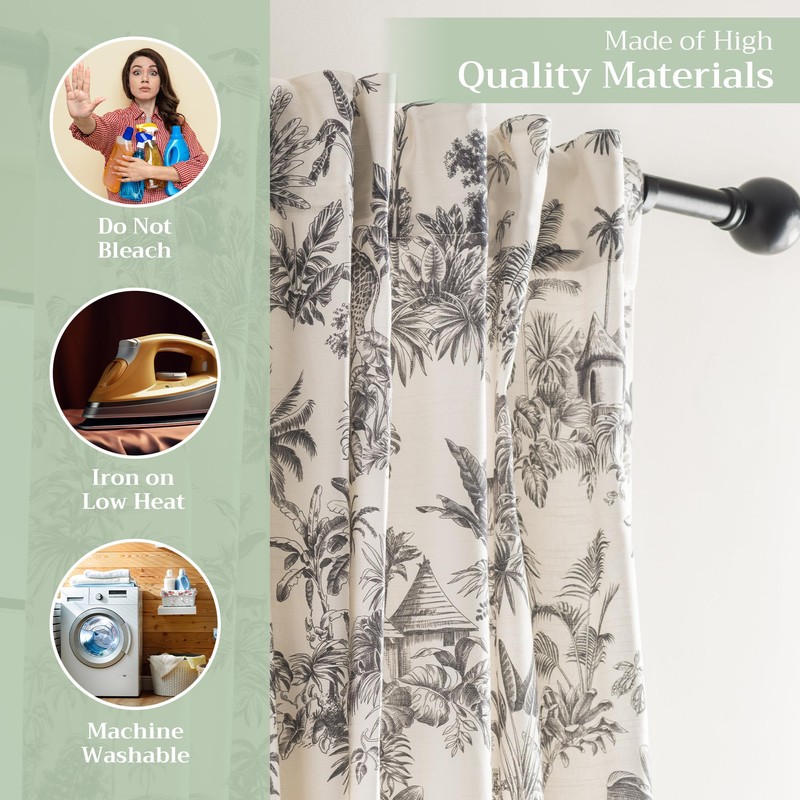 Maison d' Hermine Curtains for living room 100% Cotton 124