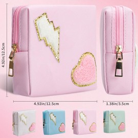 Bolsa de periódico para mujeres y niñas, bolsa de almacenamiento portátil de cuero sintético con cremallera, bolsa de almacenamiento de toallas sanitarias para monedero, primer período, Pu