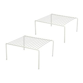 Greenbrier Kitchen Cabinet Shelf Storage Organizer Rack, Set of 2 - White, Steel Wire Rack, Space Efficient, Easy to Clean, 10'L x 6'H x 7'D