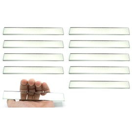 10 Pack Rectangular Plano Glass Mirror, 6" x 1" - 2mm Thick Approx. - Eisco Labs