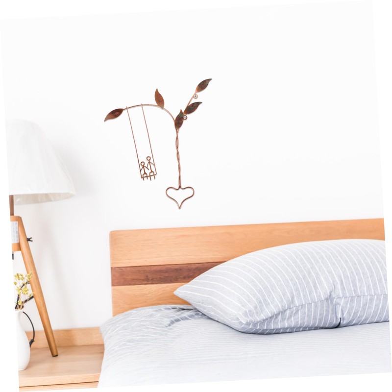 ORFOFE Unique Metal Wall Sculpture Heart Swing Art for Mother's