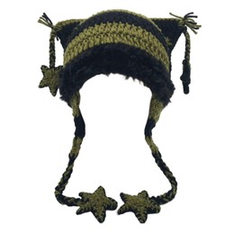 GlamRays Knitted Hats Cat Knitted Hat Y2k Knitted Hat Gothic Knitted Hat Grunge Crochet Hats for Women Y2k Accessories