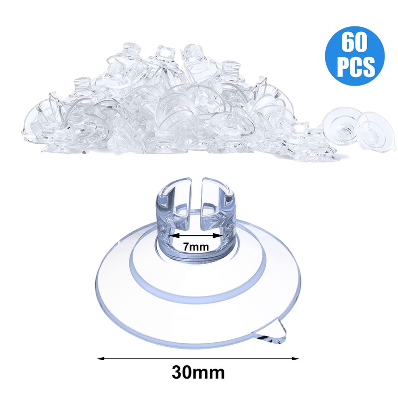FYOJAIC 60 x suction cups for fairy lights, suction cups