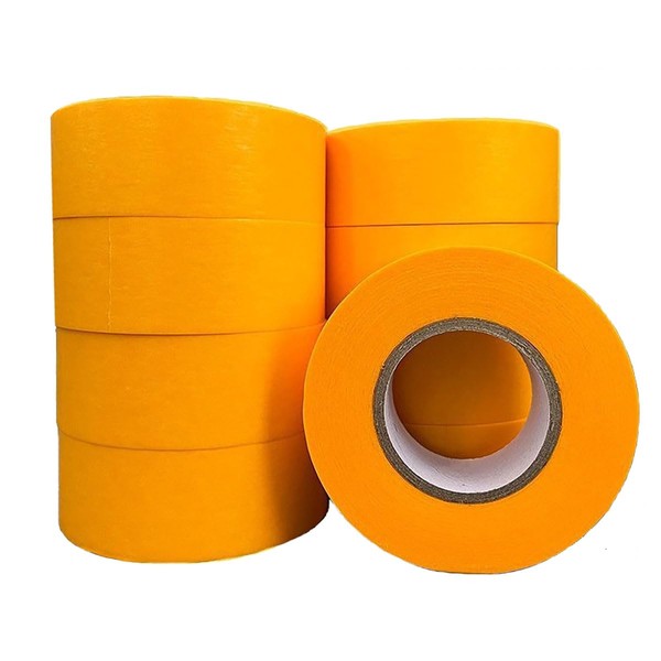 8 Rolls Premium Painters Tape, yellow Tape(1.2 Inch X 13