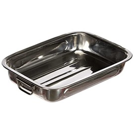 Ibili 651430 - Rustidera Classic Stainless steel with folding metal handles 32 x 24.5 x 5.5 cm
