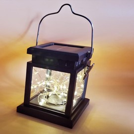 Solar Lights Outdoor Pendant Lights,Copper Wire String Lights LED Solar Lights,Warm White,Decorative Lighting with Hooks for Patio,Garden,Lawn,Deck,Tent,Tree,Yard - Waterproof