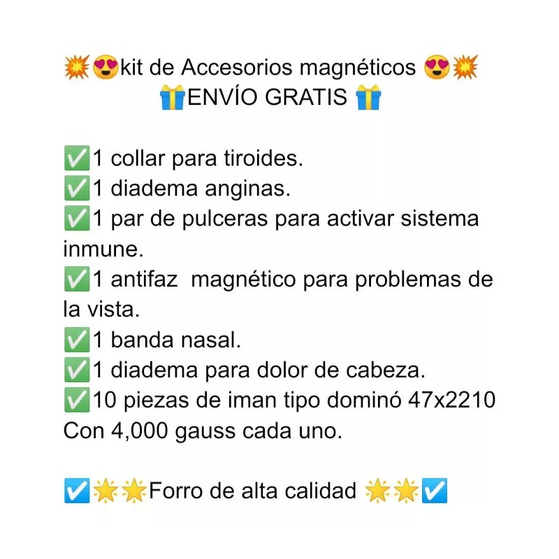 Magnetic life Kit Biomagnetismo, Magnetoterapia 6 Accesorios Y 10 Imanes
