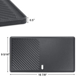 Hisencn Pre-Seasoned Cast Iron Reversible Griddle for Charbroil 463420508 463420509, 16 7/8" Grill Griddle Plate for 463420511 463436213 463436214 463461613 463436215